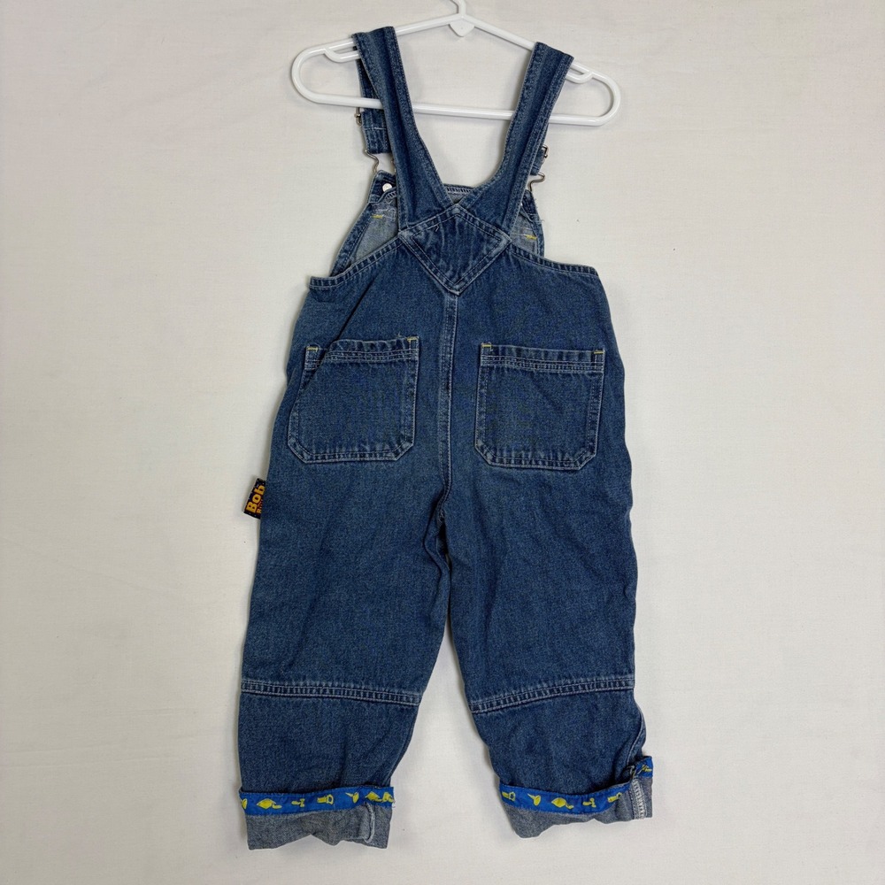 Bob the Builder Vintage Denim Overalls Kids 2T Blue Embroidered Scoop Digger - Picture 8 of 10
